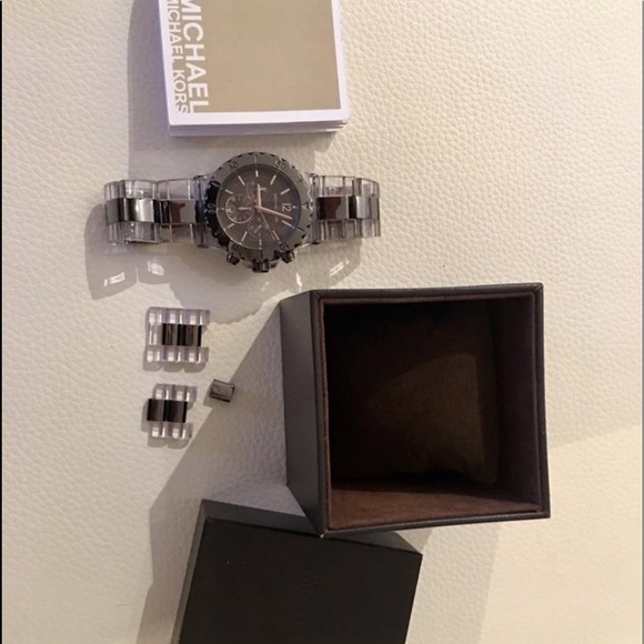 Gray and Clear Acrylic Oversized Chronograph Watch - Picture 1 of 10